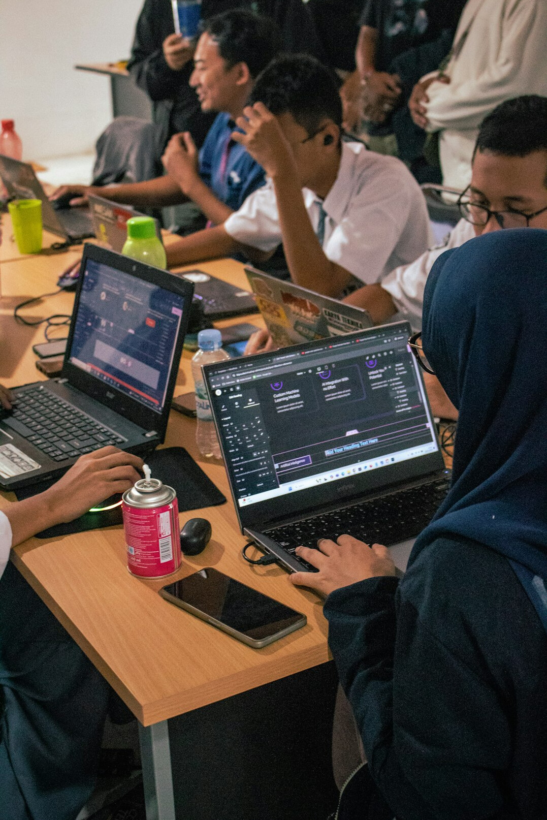 diverse team coding together